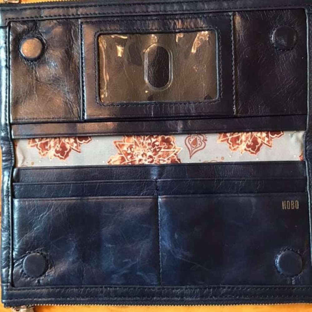 HOBO Navy Leather Wallet